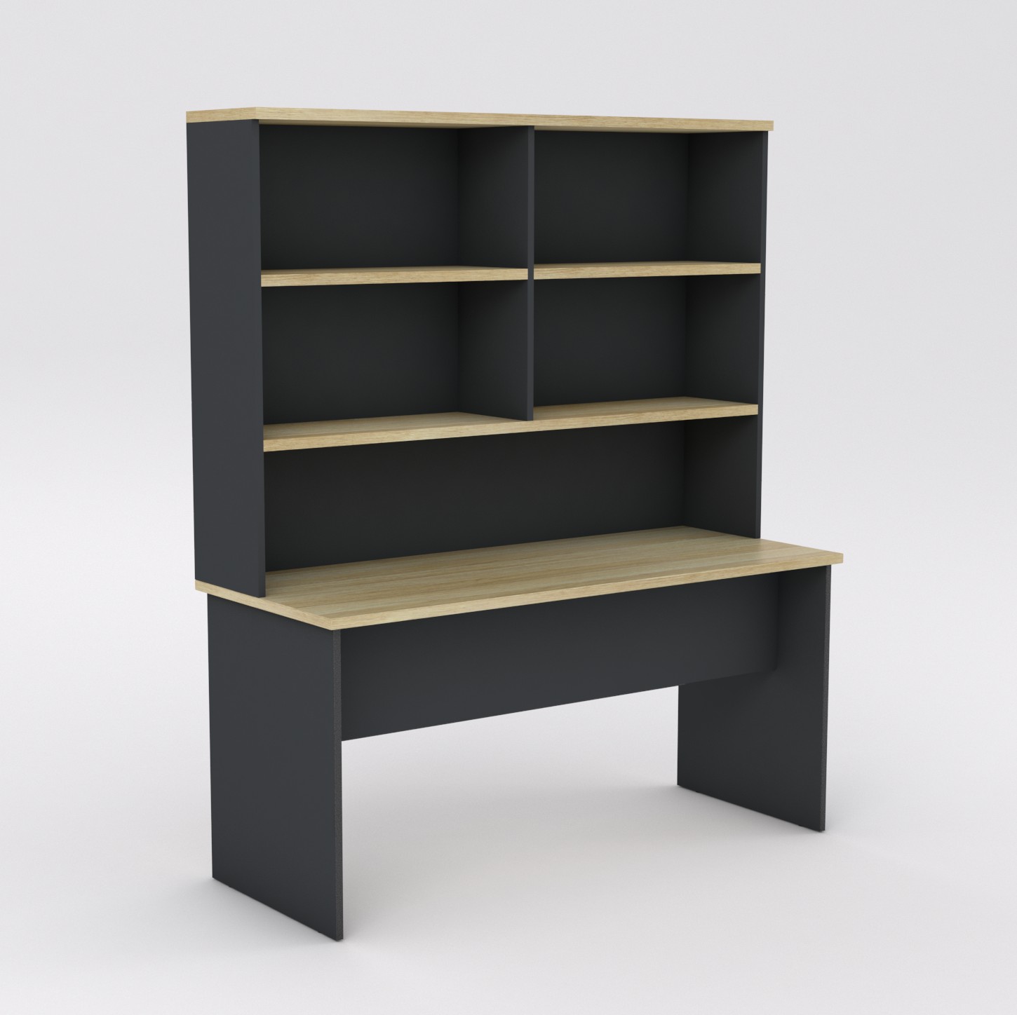 Eko Straight Desk - with Bookshelf Hutch